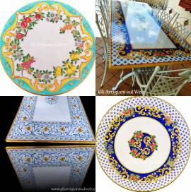 TAVOLI IN PIETRA LAVICA DECORATI A MANO IN BASILICATA E IN TUTTA ITALIA