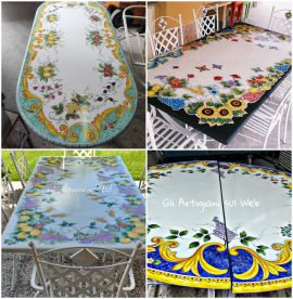 TAVOLI IN PIETRA LAVICA DECORATI A MANO IN VALLE D'AOSTA E IN TUTTA ITALIA