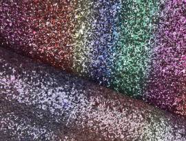 Tessuto glitterato arcobaleno da pelletteria e calzatura 