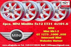 4 pz. cerchi Mini Minilite 5x12 ET31 Mini Mk1-3, 8