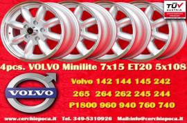 4 pz. cerchi Volvo Minilite 7x15 ET20 Series 100, 