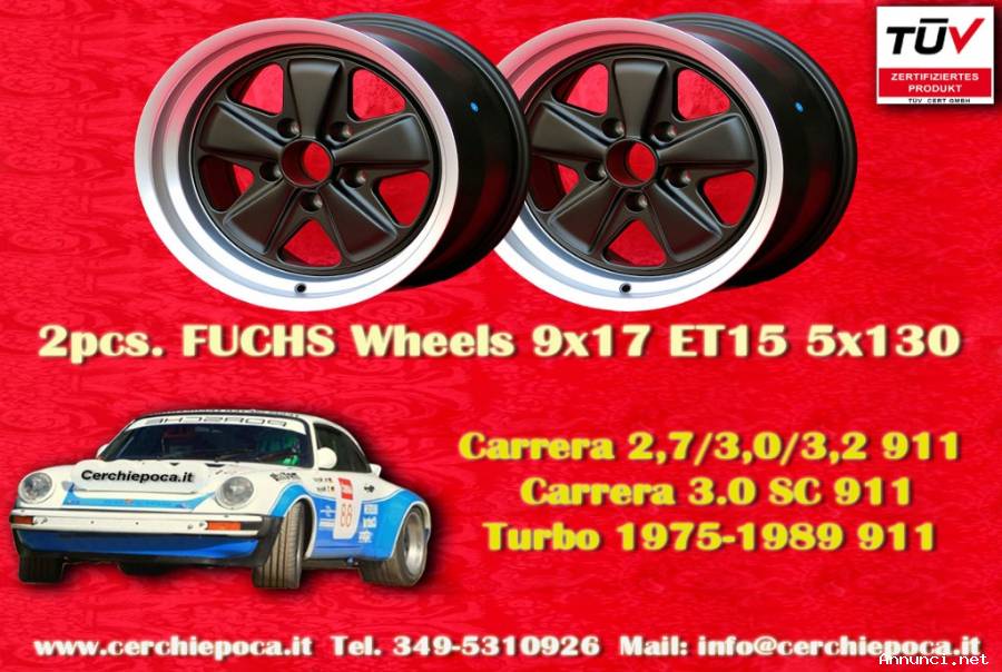 2 pz. cerchi Porsche Fuchs 9x17 ET15 911 SC, Carre