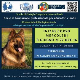 NUOVO CORSO PER EDUCATORI CINOFILI