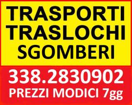 ROMA TRASLOCHI MINI E MAXI PREZZI INIMITABILI TRASPORTI SGOMBERI OVUNQUE 7GG SU7 TEL. 338.2830902 