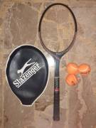 Racchetta Tennis Nava Vintage legno con Custodia e 3 palline vintage mai usate