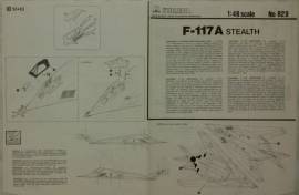 Vecchio manuale di montaggio giocattolo N.829 AEREO ITALERI F - 117A  LOCKHEED STEALTH