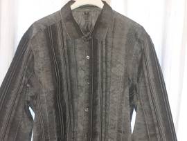 Camicia Uomo elegante in tessuto lucido effetto stropicciato - Made in Italy