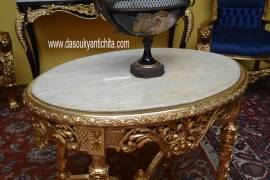 Tavolo-console ovale dorato stile Luigi XVI