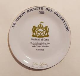 Piatto piano in porcellana Tognana "LE CENTO RICETTE DEL GAZZETTINO 1982 EDIZIONE LIMITATA &quo