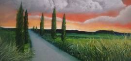 Dipinto paesaggio di Toscana 