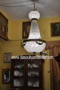 Lampadario 160 cm. stile Impero a mongolfiera