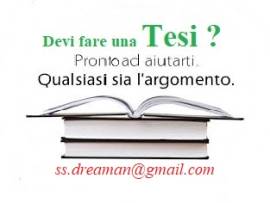 Si offre aiuto per la stesura di TESI di laurea