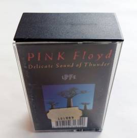 Custodia musicassetta e poster con le canzoni "Delicate Sound of Thunder dei Pink Floyd " 