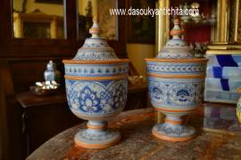 Coppia di vasi -albarello con coperchio in terracotta