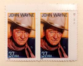 2 Rarissimi Francobolli-blocchetto John Wayne - Leggende di Hollywood non viaggiato 