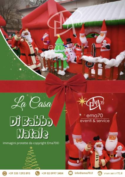 LA CASA DI BABBO NATALE – ALLESTIMENTI STRUTTURE ANIMAZIONE DI NATALE DISTRIBUZIONE CIOCCOLATA CALDA