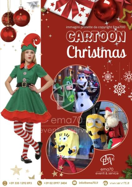 NATALE CARTOON ANIMAZIONE ITINERANTE DI NATALE PER LE VIE DELLA TUA CITTA’ - DISTRIBUZIONE DI CARAM