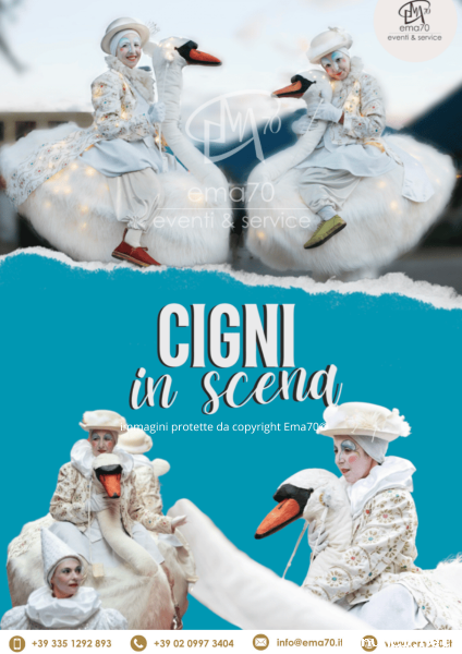 CIGNI IN SCENA – EMA70EVENTI – EVENTI DI PIAZZA – EVENTI AZIENDALI – EVENTI PRIVATI – EVENTI PUBBLIC