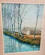Quadro firmato Delfino  Pini   (1922-1995)  realizzato ad  olio su cartoncino telato , dimensioni so