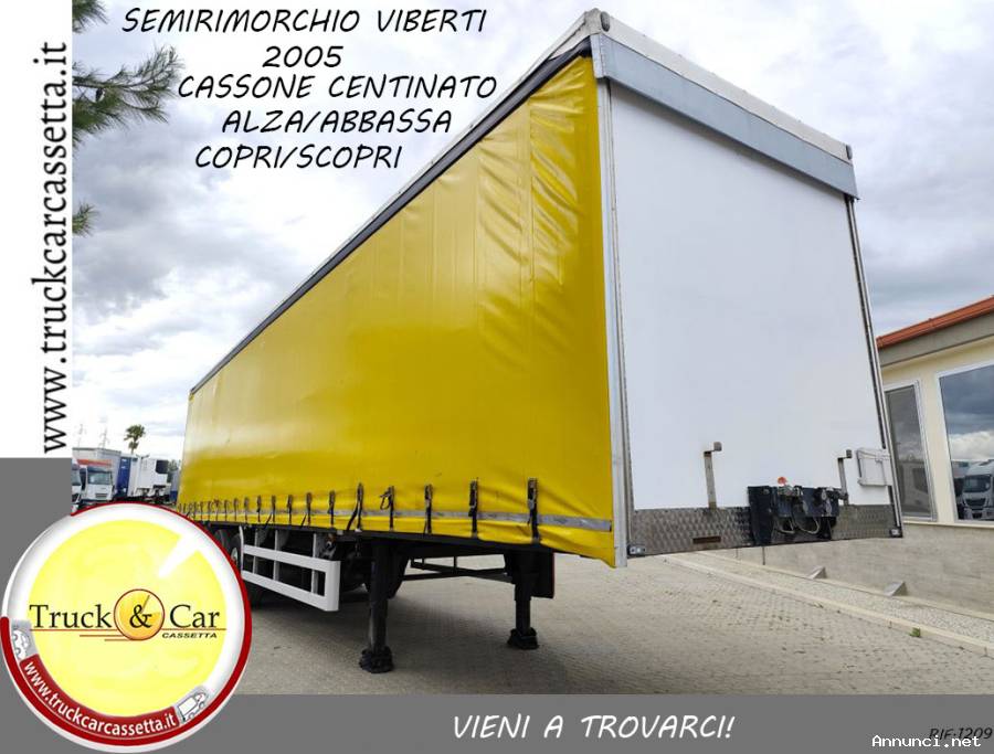 RIF.1209 SEMIRIMORCHIO VIBERTI – 2005 – CASSONE CENTINATO – ALZA/ABBASSA – COPRI/SCOPRI