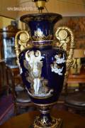 Lampada da tavolo blu cobalto stile Impero