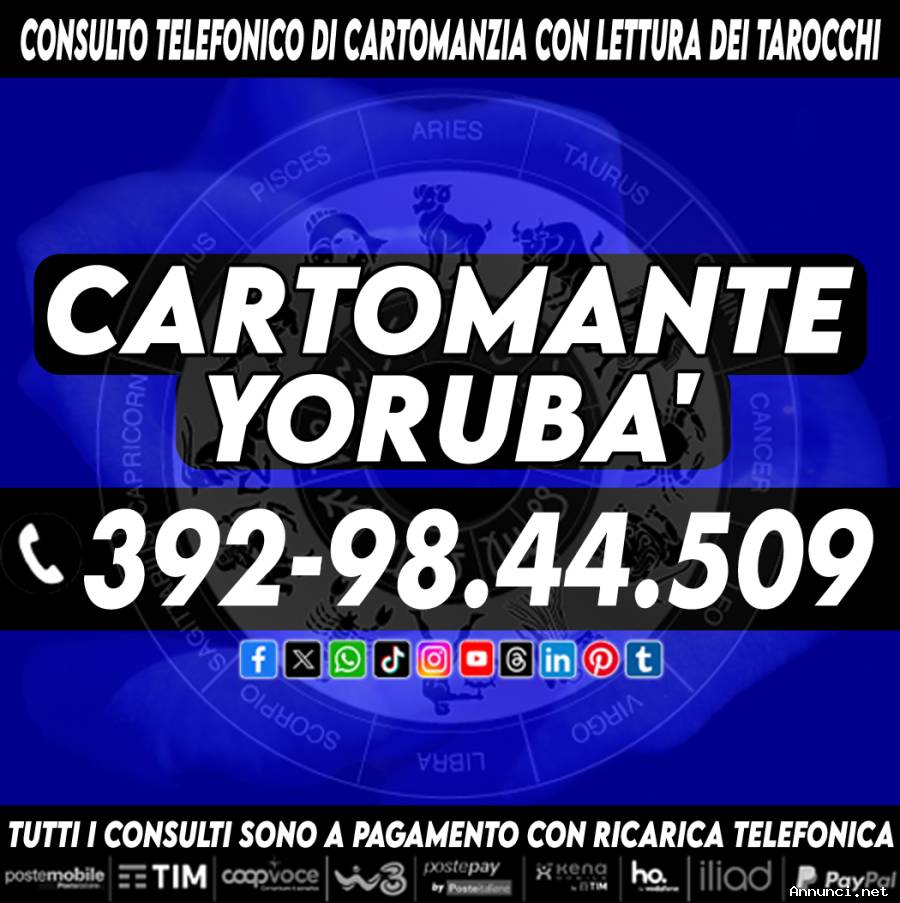 La serenità esiste per tutti! Contattami e la troveremo insieme! il Cartomante Yorubà