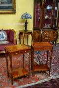 Coppia di tavolini-comodini da centro stile Luigi XVI
