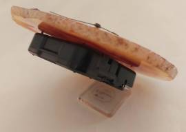 Orologio meccanismo al quarzo Fetta di agata striata dai colori caldi del marrone