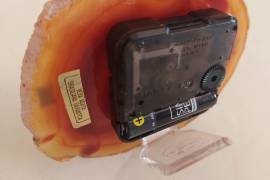 Orologio meccanismo al quarzo Fetta di agata striata dai colori caldi del marrone