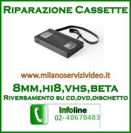 Riversamenti video a milano videocassette tutti  iformati e film super 8