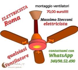 Elettricista installazione ventilatori a pale 70 euro