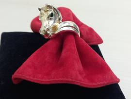 Anello cavallo in argento 925 placcato oro 18Kt 