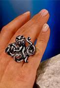 Anello polpo in argento 925 placcato oro 18Kt 