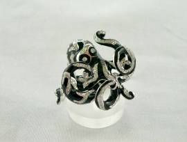 Anello polpo in argento 925 placcato oro 18Kt 