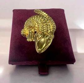 Anello coccodrillo in argento 925 placcato oro 18Kt 