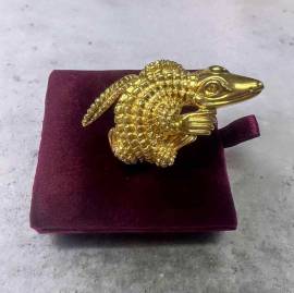 Anello coccodrillo in argento 925 placcato oro 18Kt 