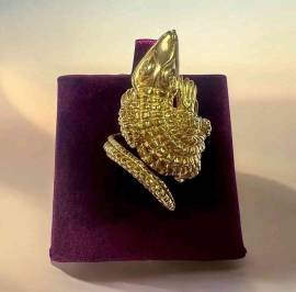 Anello coccodrillo in argento 925 placcato oro 18Kt 