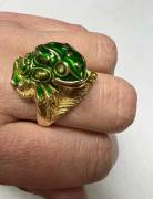 Anello rana in argento 925 e smalto verde 