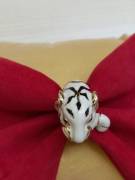 Anello tigre in argento 925 placcato oro 18Kt con smalto bianco