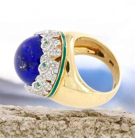 Anello elefantini in argento 925 placcato oro 18Kt con duraliti attorno 