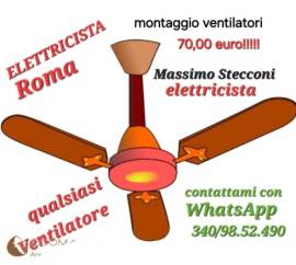 Montaggio ventilatori da soffitto Roma 70 euro