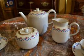 Servizio da caffè Ginori anni 20/50 decori a nastro con rose