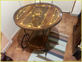 Carrello da tè portavivande vintage in legno