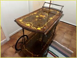 Carrello da tè portavivande vintage in legno