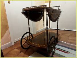 Carrello da tè portavivande vintage in legno