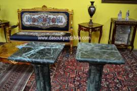 Coppia di colonne-piedistalli in marmo verde