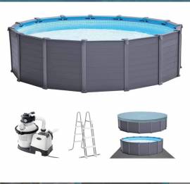 Piscina Fuori Terra In Grafite 478x124 Cm intex rotonda