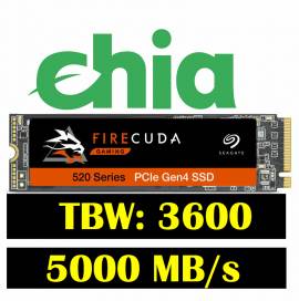 Seagate FireCuda 520, 2 TB, M.2, 5000 MB/s-TBW: 3600