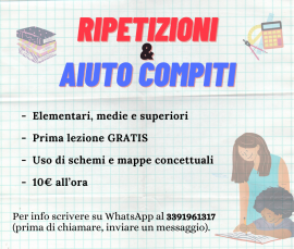 Ripetizioni e aiuto compiti - elementari, medie e superiori