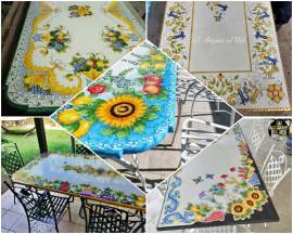 TAVOLI IN PIETRA LAVICA DECORATI A MANO IN ABRUZZO E IN TUTTA ITALIA